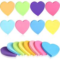 Bloc-notes adhésifs personnalisés en gros, mignons et kawaii, fournitures scolaires et de bureau, bloc-notes adhésifs en forme de cœur, bloc-notes mémo vierges colorés, Sticky1901