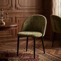 Chaise de salle à manger en métal thermolaqué vert avec siège rembourré, chaise de salle à manger commerciale, chaise de salle à manger avec pieds verts et noirs, ensemble de chaises de salle à manger