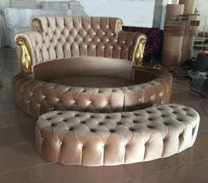 <span class=keywords><strong>Cama</strong></span> de terciopelo redonda grande de alta calidad de fábrica al por mayor <span class=keywords><strong>cama</strong></span> doble de metal para boda <span class=keywords><strong>cama</strong></span> de tela de cuero de madera <span class=keywords><strong>cama</strong></span> de pareja princesa <span class=keywords><strong>cama</strong></span> de hotel - Product Image 5