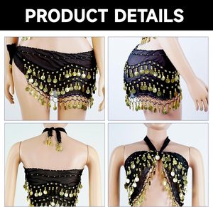 Women Hip Scarf Belly Dancing Coins <strong>Belt</strong> Skirts Suit <strong>Festival</strong> Cosplay Halloween Costume - Product Image 6