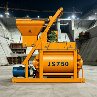 Malaxeur à béton comprenant un kit de pièces d'usure et un plan de livraison pour poste principal d'unité de malaxage JS750