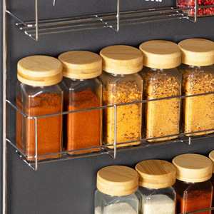 Wall Mounted <b>Spice</b> <b>Rack</b> Iron Rectangle Seasoning Storage Organizer For Kitchen Cabinet Door Easy Cleaning - Product Image 4
