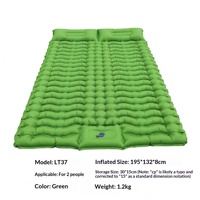 Matelas pneumatique double gonflable 8 cm d'épaisseur en TPU pour camping extérieur, tapis de couchage rectangulaire avec pompe à pied – Vente en gros