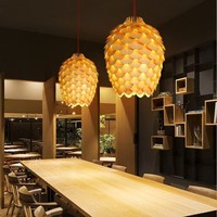 Suspension de lustre au design unique en bois massif moderne pour salle à manger et d'étude