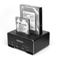 FIDECO Usb Pengisi Daya Cepat Duplikator Dual Bay Hard Drive Disk SSD Dock Clone SATA Usb 3.0 Hdd Docking Station Clone