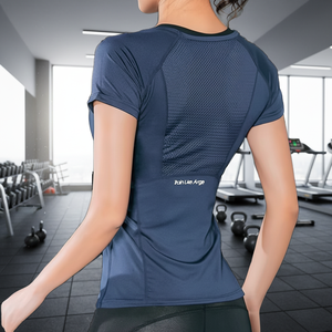 <span class=keywords><strong>เสื้อ</strong></span>โยคะ<span class=keywords><strong>ผู้หญิง</strong></span> แขนสั้น ผ้าตาข่ายด้านหลัง ระบายอากาศ แห้งเร็ว ทรงเข้ารูป สำหรับวิ่ง ฟิตเนส กีฬา และโยคะ - Product Image 5
