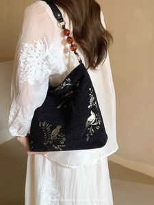 Nuevo Bolso Tote de Gran Capacidad con Bordado Estilo Chino, Bolso de Hombro Casual para el Trabajo, Bolso de Mano con Patrón Geométrico - Product Image 2