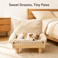 Mini-canapé pour animaux de compagnie avec cadre en bois et revêtement en velours côtelé, lit pour chien et chat, mini-fauteuil confortable avec dossier et accoudoirs latéraux, mobilier d'intérieur pour animaux de compagnie, vente en gros