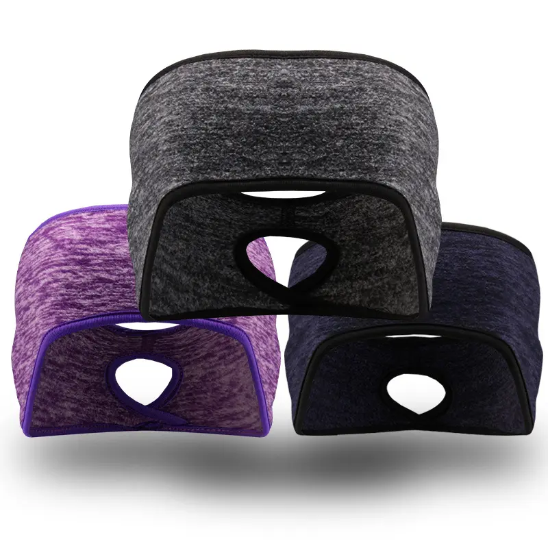 pure color classic autumn winter widen stretch scrunchies earmuff hair band flexible spa loop turban headband with ponytail hole