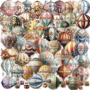 Set di 50 Adesivi Retrò a Forma di <span class=keywords><strong>Mongolfiera</strong></span>, Impermeabili, in PET Trasparente, per Bullet Journal, Decorazione Chitarra, Fai-da-Te - Product Image 1