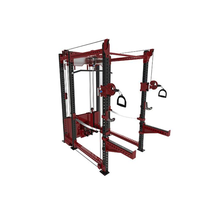 Rack de musculation Smith avec crossover par câble, 6 montants, en acier au carbone, pile de poids 70kg*2, pour salle de sport et musculation