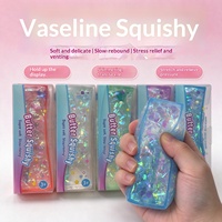Jouet anti-stress en caoutchouc souple à récupération lente, brillant et transparent, pour soulager l'anxiété, emballage en boîte