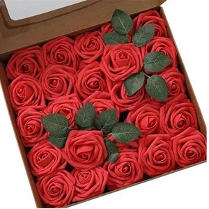 Boîte cadeau très vendue, roses en mousse PE, fleurs artificielles avec tiges, 25 fleurs pour la décoration de mariage, cadeau pour la Saint-Valentin - Product Image 2