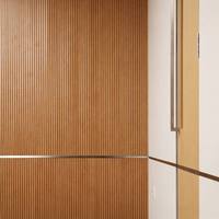 Ranura de panel acústico interior natural de chapa de nogal con reducción de ruido de fácil instalación para edificio de oficinas