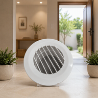 Grille d'aération murale moderne et durable en ABS blanc avec lamelles droites réglables et fixation à ressort pour extérieur et sous-sol