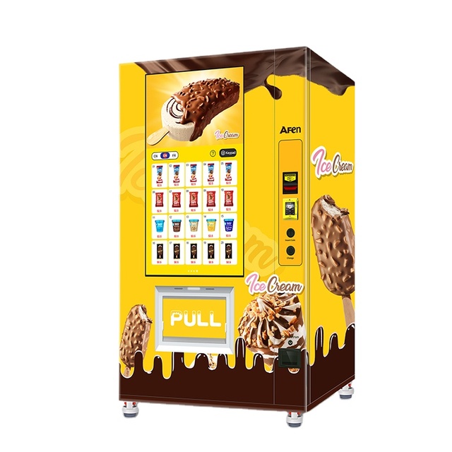 Afen Cooling System Frozen Vending Machine Dumpling Meat Ice Cream Milk Vending Machine With Coin Cashless Payment System