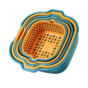 Draining Rack Oval Stackable Lattice Type Vegetable Basket Kitchen Sink Washing Basket Fruit <b>Plate</b> Living Room Decor - Product Image 1