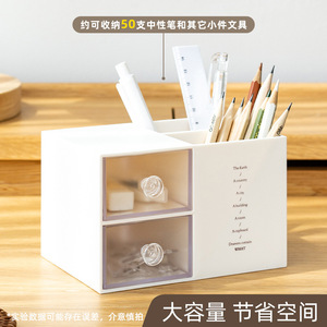 Desktop Organizer Rectangle Plastic With <b>Drawers</b> For Office Desk <b>Storage</b> <b>Box</b> - Product Image 2