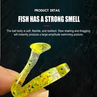 WildTrek 5/6.8cm1.2/2.8g Leurre souple en PVC Mini Swim Bait à queue en T, pailleté, pour montage Texas Rig, pour la pêche au bar et à la perche en toute profondeur
