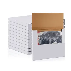 Custom Logo Vinyl Record Mailers Boxes White Mailing Boxes Easy-Fold Album Cardboard Mailing Moving Boxes for Shipping