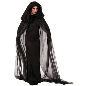 Capa con Capucha de Vampiro, Bruja, Fantasma de la Muerte Negra para Halloween, <span class=keywords><strong>Disfraz</strong></span> Largo para Cosplay, Accesorios para Fiestas - Product Image 1
