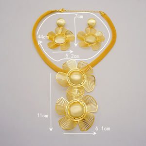 GDJWRI BJ1122 fabrika toptan yüksek kaliteli altın kolye trendy kadınlar lüks aksesuarları takı seti 2 18k - Product Image 5