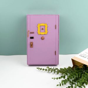 Wholesale Creative Home Decor Modern Simple Wall Mounted Key Storage Rack Door <b>Hook</b> Entryway Purple Box Wooden Craft Wall <b>Shelf</b> - Product Image 2