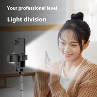 Trépied portable 3-en-1 en acier inoxydable avec télécommande sans fil, extensible et rotatif à 360° pour diffusion en direct et vlog sur téléphone Android