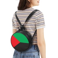 Sac à dos circulaire en cuir PU avec drapeau régional de la Martinique, fermeture éclair, sangle réglable, sac à bandoulière pour femme