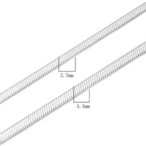 Collier audacieux de style européen, chaîne plate pour clavicule de 2,7 mm et 3,3 mm, bijoux unisexes pour couple CE502 - Product Image 1