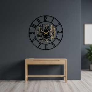Round Metal Wall <b>Clock</b> Quartz Analog Traditional Design Antique Style for Living Room Single Face <b>Battery</b> Powered - Product Image 2