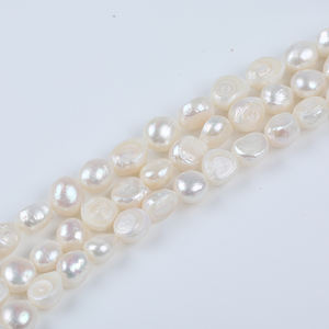 คุณภาพสูง10-11มม. ไข่มุกไข่มุกบาร็อคสีขาวไข่มุกน้ำจืดสำหรับทำเครื่องหมายเครื่องประดับ18ซม. - Product Image 3