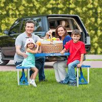 Table pliante de camping en plastique 4 places, table de pique-nique en aluminium et plastique, style valise, table de repas, vente chaude, prix bas, jardin, extérieur, ABS