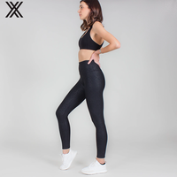 Leggings Fabletics taille haute, fabriqués sur mesure, antibactériens, imperméables, légers, noir, marron avec imprimé léopard