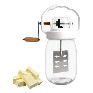 Mantequera manual de vidrio para hacer mantequilla casera deliciosa en tan solo diez minutos. Mantequera de gran capacidad de 1500 ml (1.5 L). - Product Image 2