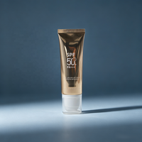 Emballage cosmétique, tube ovale plat pour crème pour les yeux avec bouchon pompe sans air ovale de précision pour soins de la peau, écran solaire, sérum, crème pour le visage, voyage
