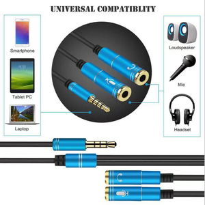 3.5mm Jack AUX Cable Headphone 1 Female to 2 Male Stereo Audio Y <b>Splitter</b> Cable - Product Image 2