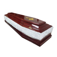 Ataúdes de madera funerarios de estilo europeo de alta calidad y suministros funerarios de ataúd