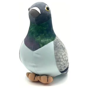 Jouet en peluche personnalisé en gros, oiseau réaliste de 8 pouces avec <span class=keywords><strong>plumes</strong></span> vertes et grises, jouet en peluche doux en forme de pigeon, cadeau <span class=keywords><strong>d</strong></span>'anniversaire pour enfants - Product Image 2