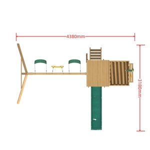 Gỗ phiêu lưu sân chơi đồ chơi đu đặt ngoài trời trẻ em cầu rừng phòng tập thể dục trẻ em đu và trượt đặt sân chơi gỗ 7 tuổi - Product Image 3