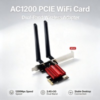 Tarjeta de Red Inalámbrica PCI-E de 1200 Mbps para Escritorio, 802.11AC de Doble Banda AC1200, Chipset RTL8822CE, Dongle Combinado Wifi y Bluetooth para Computadora