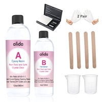 Kit de résine époxy à durcissement rapide 3:1 de 16 oz, transparente comme du cristal, pour le travail du bois et les loisirs créatifs, faible viscosité, sans odeur, sans COV