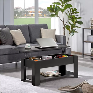 Tavolo da pranzo moderno regolabile in altezza grande tavolo da caffè <span class=keywords><strong>allungabile</strong></span> in legno con contenitore nascosto - Product Image 6