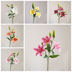 Fleur artificielle CallaFloral Lily, branche unique, pétales en PVC haute simulation, décoration d'intérieur, bouquet de mariage - Product Image 3