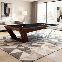 Table de billard américaine multifonctionnelle haut de gamme - Bois massif JH-01 7/8/9 billes pour la maison et les clubs commerciaux Snooker