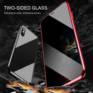 Anti peeping magnétique Adsorption Double face étui en verre pour <span class=keywords><strong>iPhone</strong></span> 7 plus 8 6 x xs max 11 <span class=keywords><strong>pro</strong></span> étui - Product Image 2