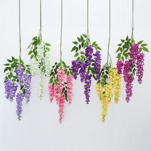 Vignes artificielles de glycine Hua Qianyun 90-200cm, fleurs en soie, décoration suspendue d'intérieur, plante verte - Product Image 2