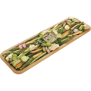 Wooden Serving <b>Tray</b> With Acrylic Lid 22 In Reversible Bpa Free Dishwasher Safe For Food Coffee <b>Tea</b> - Product Image 3