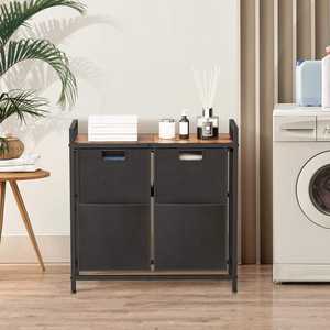 Organizador de Lavandería para Baño, 2 Bolsas Extraíbles para Clasificar la Ropa, Cesto para Ropa Sucia - Product Image 2