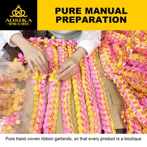 Best Selling Ribbon Leis Straw Grass Hawaiian Party Table Skirt Luau Party Decorations For Hawaiian Summer Party